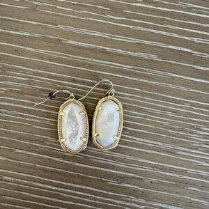 Dani Gold Drop Earrings Ivory Mother of Pearl